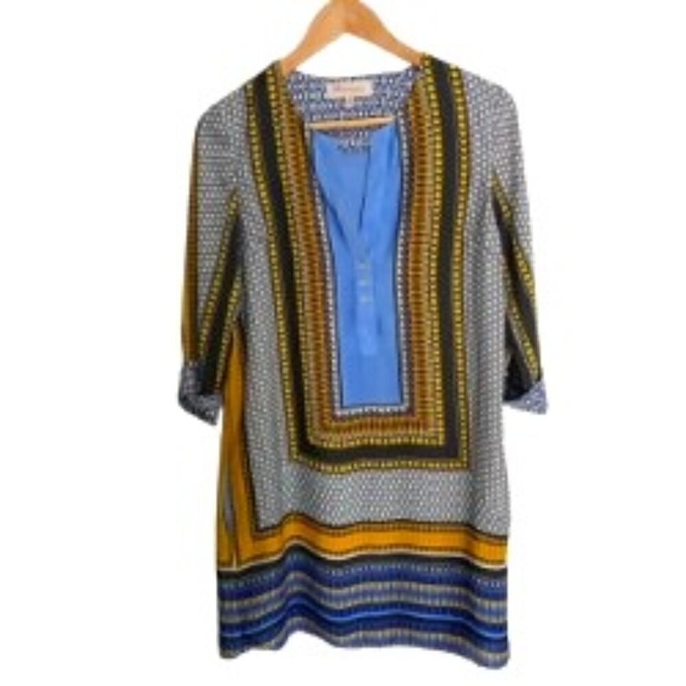 Philosophy V Neck Abstract Tunic Dress Small